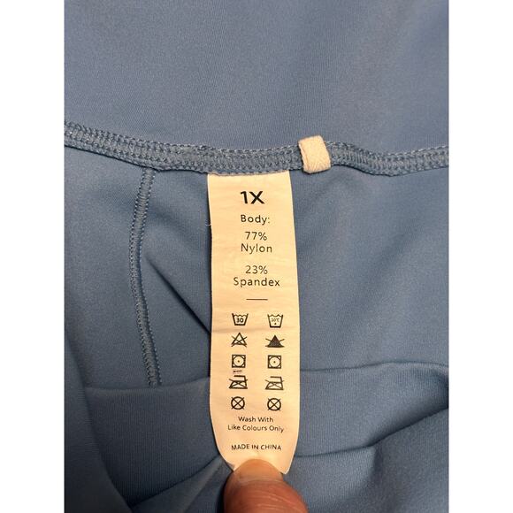 Halara Blue Cross Over Leggings 1X - Picture 3 of 3